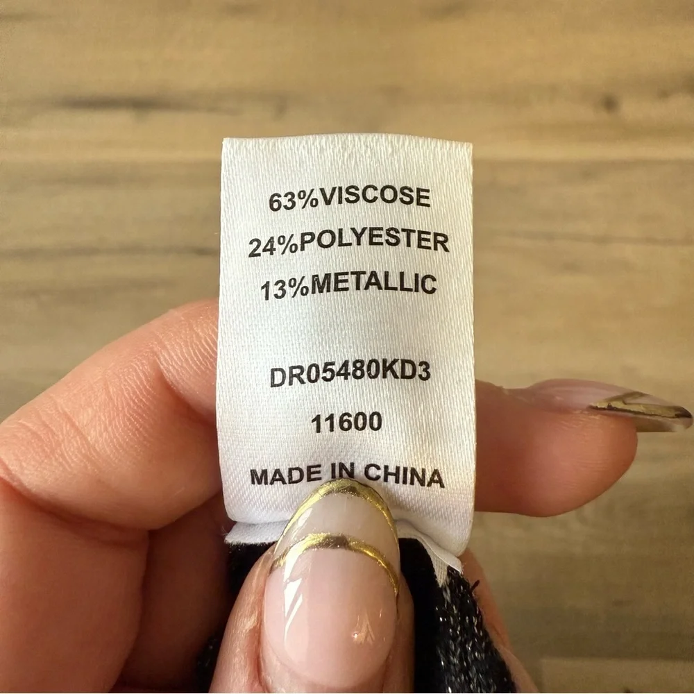 Meshki black metallic Kamila long-sleeve keyhole maxi dress - size XL - Picture 8 of 8